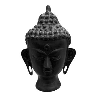 1940s Heavy Cast Bronze Shakyamuni Buddha Head For Sale