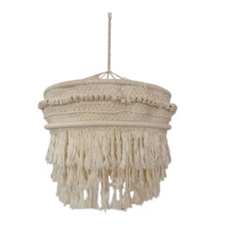 Natural White Macrame Lantern For Sale