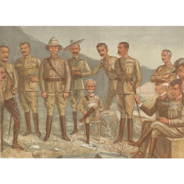After Vincent Brooks, Vanity Fair Military Illustration of Lord Roberts & Generals, Boer War, 1900, Chromolithograph For Sale - Image 3 of 9