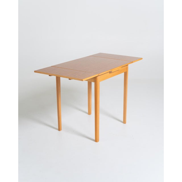 1950s Extendable Beech Dining Table with Laminate Top, Sweden, 1950s For Sale - Image 5 of 10