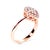 Contemporary 10K Rose Gold 3/8 Cttw Round-Cut Diamond Pear Promise Ring (I-J Color, I2-I3 Clarity) - Size 9 For Sale - Image 3 of 7