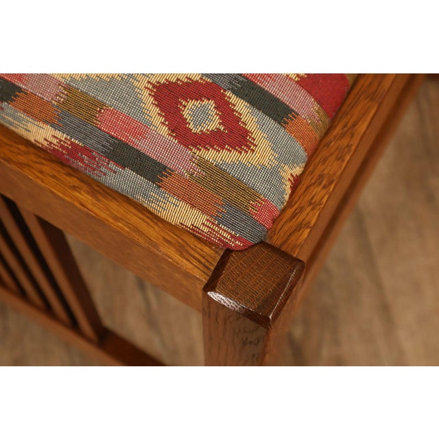 Stickley Mission Collection Set Of Six Oak High Back Spindle Dining Chairs For Sale - Image 11 of 18