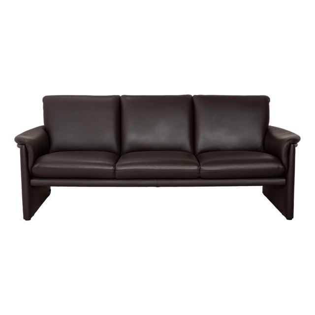 Zento 3-Seater Sofa in Dark Brown Leather from Cor For Sale