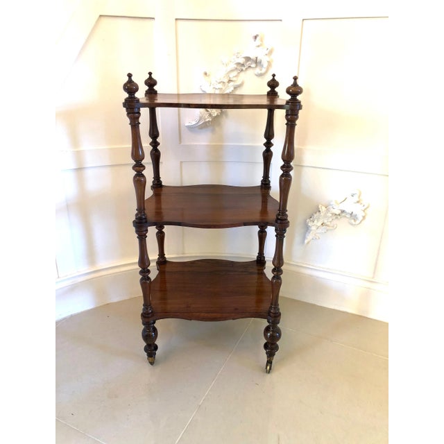 Antique Victorian Freestanding Rosewood Whatnot For Sale - Image 11 of 13