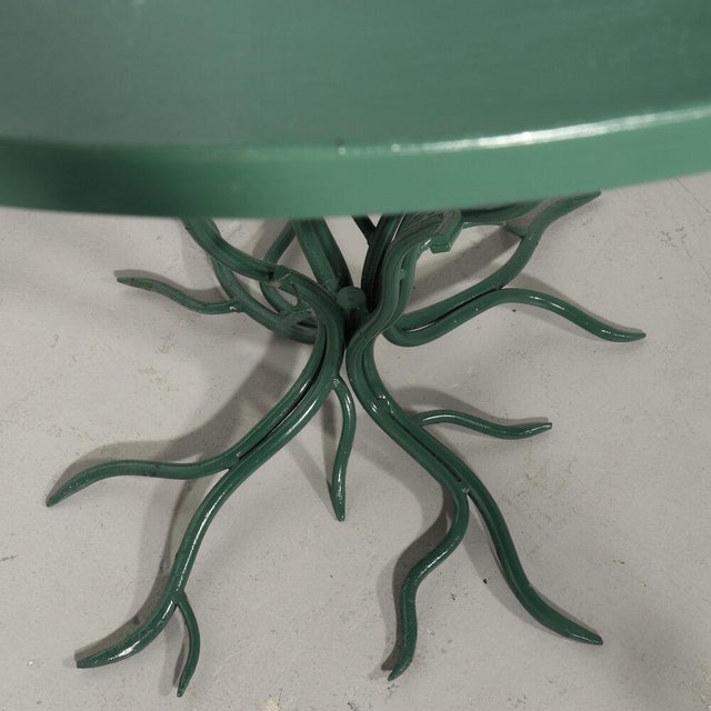 Organic Tree Form Metal Table Hand Painted Green For Sale In Tampa - Image 6 of 10
