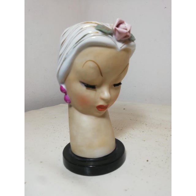 Lady Head Vase by Ucagco, 1950s For Sale - Image 11 of 11