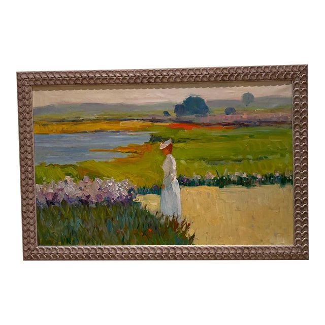 "Springtime Passage” by Capozzi, Framed Landscape Oil Canvas For Sale