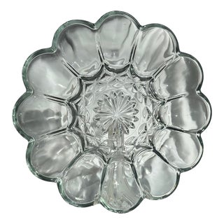Vintage Anchor Hocking Fairfield Serving Egg Plate, 1970’s For Sale