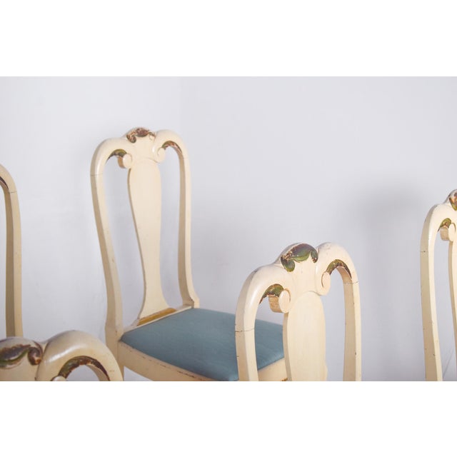 Portuguese White Painted Wood Chairs, 1890s, Set of 6 For Sale - Image 6 of 9