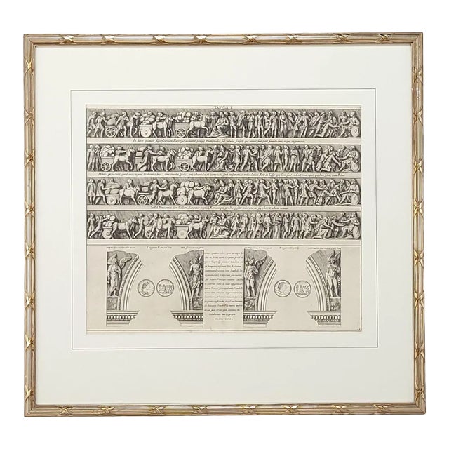 19th Century Italian Engraving of Roman Reliefs For Sale
