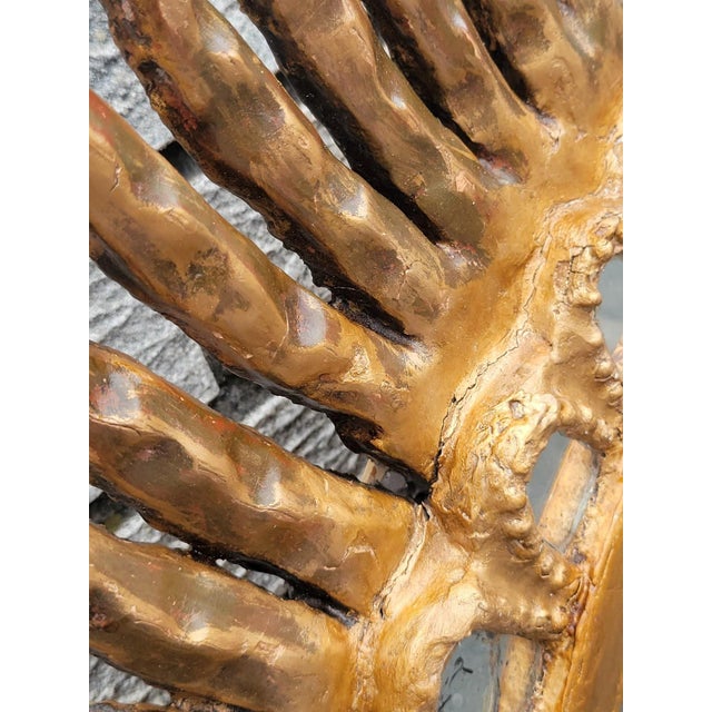 19th Century Italian Gilded Sunburst Mirror – Handcrafted Solid Wood For Sale - Image 9 of 9