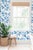 Blue Chirp Society Floral Grasscloth Wallpaper by House Party | French Blue | 8 Yards For Sale - Image 8 of 10