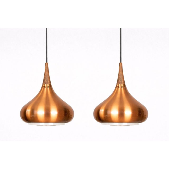 Vintage Aluminum Orient Pendant Lamps by Jo Hammerborg for Fog and Mørup, 1963, Set of 2 For Sale - Image 13 of 13