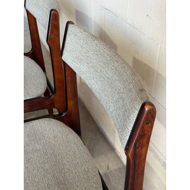 Dark Gray Rosewood Dining Chairs in Style of Erik Buch Mid-Century Modern Sculptural Seating Set of 6 Denmark 1960s For Sale - Image 8 of 10