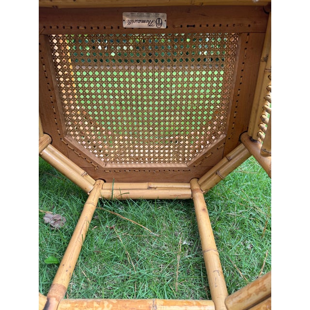 Wood Mid 20th Century Brighton Pavilion Bamboo Arm Chairs Pair by Thomasville For Sale - Image 7 of 11