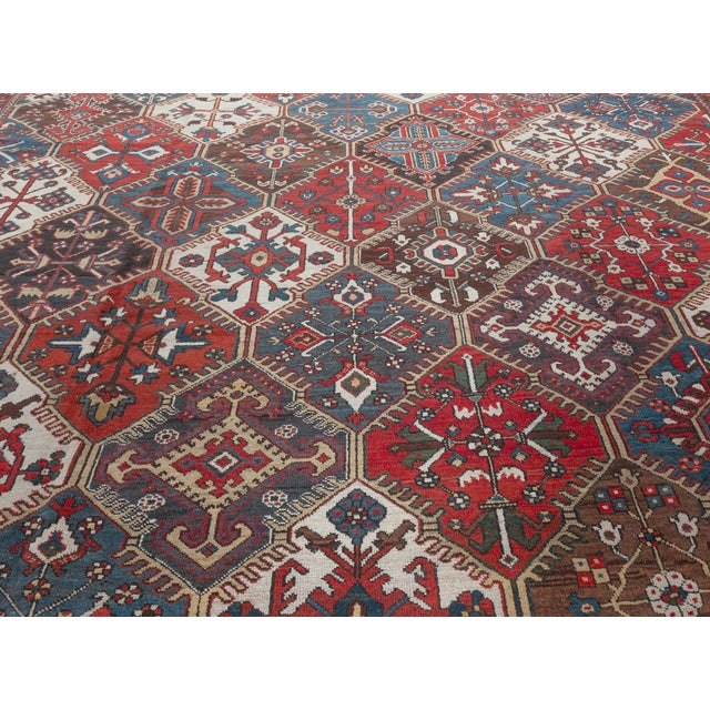 Authentic 19th Century Persian Bakhtiari Carpet For Sale - Image 4 of 5