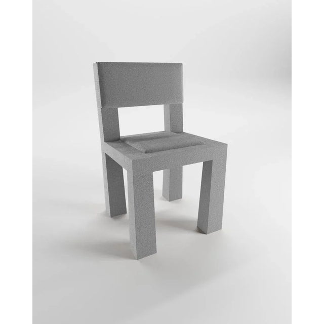 Modern Raw Chair in Gray Bouclé from Collector For Sale - Image 6 of 6