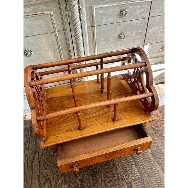 Antique Victorian Walnut Canterbury Stand For Sale - Image 4 of 6