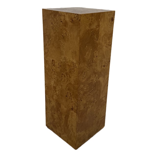 Burl Pedestal Display Column Milo Baughman Style Mid Century Modern For Sale