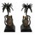 Hollywood Regency Pair of Vintage Cast Metal "Reading Monkey" Palm Tree Candlesticks For Sale - Image 3 of 12