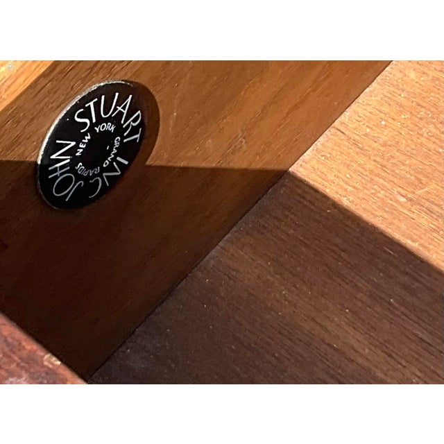 John Stuart Vintage MCM John Stuart Leather Front Dresser For Sale - Image 4 of 8