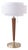 Pasadena Table Lamp 27" H - Dark Walnut Wood, White Linen Drum Shade, Dimmable, Bulb Included For Sale