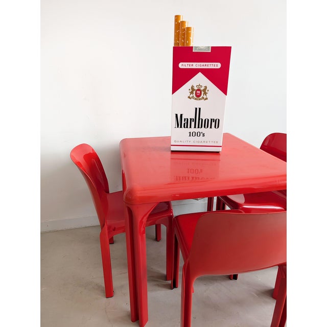 Red Selene & Stadio Dining Set by Vico Magistretti for Artemide, 1960s, Set of 4 For Sale - Image 5 of 16