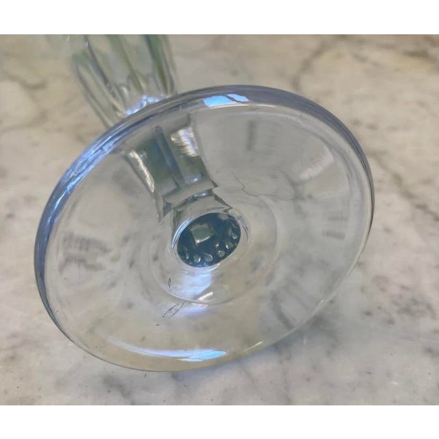 Transparent Vintage Baccarat Cut Crystal Champagne Flutes, Ribbed Pattern - Set of 6 For Sale - Image 8 of 9