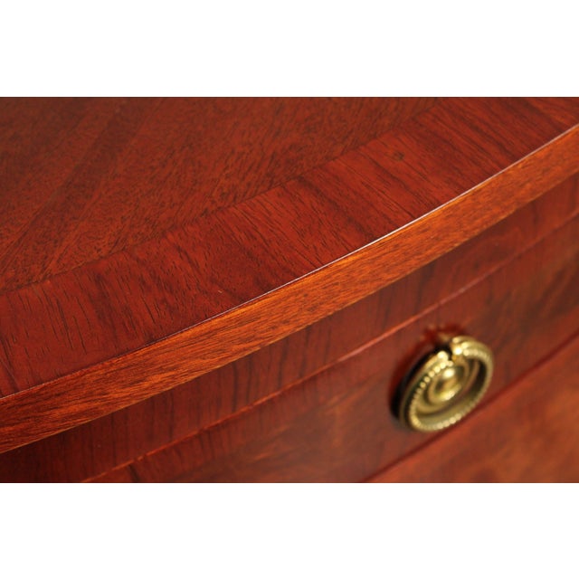 Hepplewhite Style Banded Mahogany Demilune Sideboard For Sale - Image 10 of 18