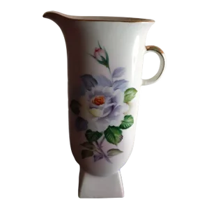 1970s Lefton Hand-Painted in Japan Floral Pitcher Vase