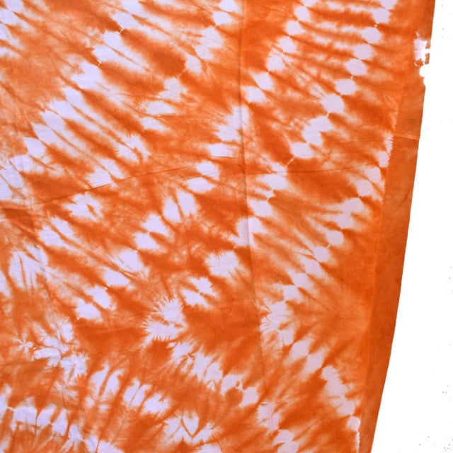Early 20th Century Yoruba Tie Dyed Orange Textile Nigeria 63x48 inch For Sale - Image 4 of 7
