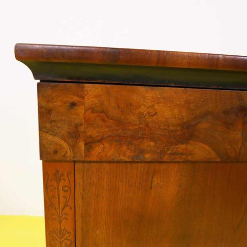 Antique Walnut Chest of 3 Drawers with Inlaid Filigree For Sale - Image 4 of 14