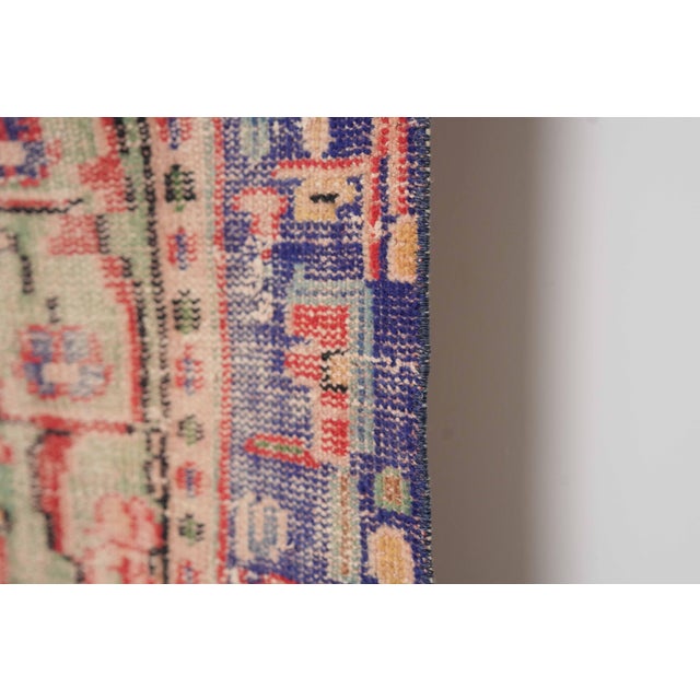1970s Vintage Turkish Handmade Wool Cotton Red Area Rug For Sale - Image 4 of 12