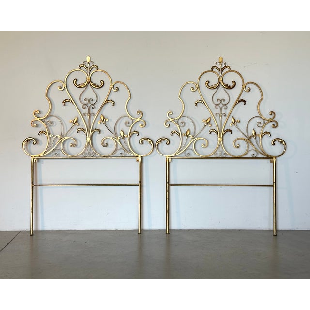 Gilded Iron Headboards, 1960s, Set of 2 For Sale - Image 10 of 10