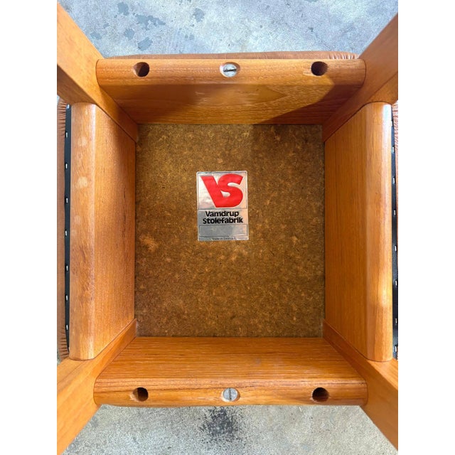 Vamdrup Stolefabrik Teak and Leather Bar Stools Set of 2 Danish Mid-Century Modern 1970s For Sale In Los Angeles - Image 6 of 10