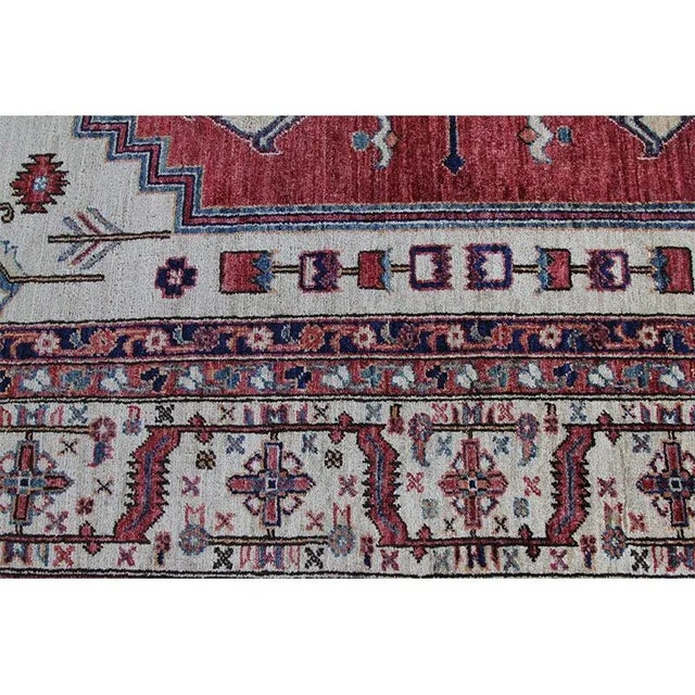 Beige Handwoven Red/Beige Serapi Style Rug 8'7" X 11'1" For Sale - Image 8 of 10