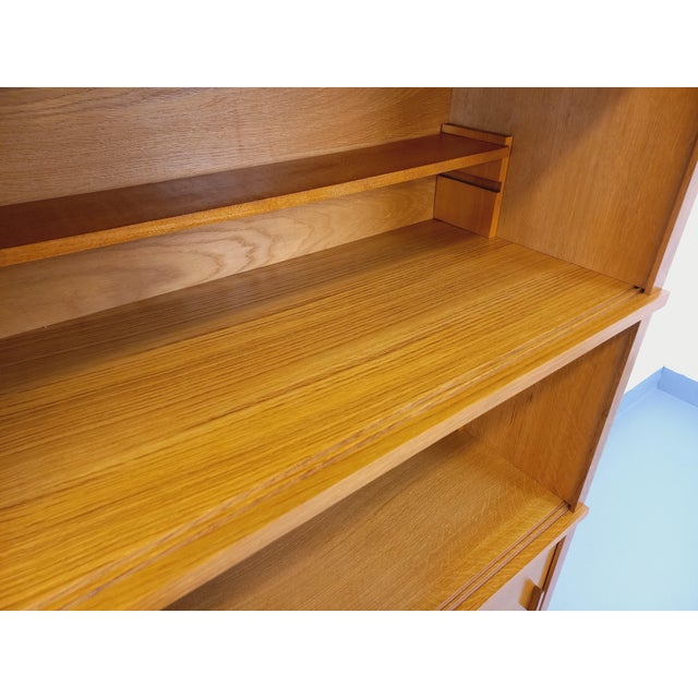 Vintage Oak Wood Bookcase, 1960s For Sale - Image 10 of 18