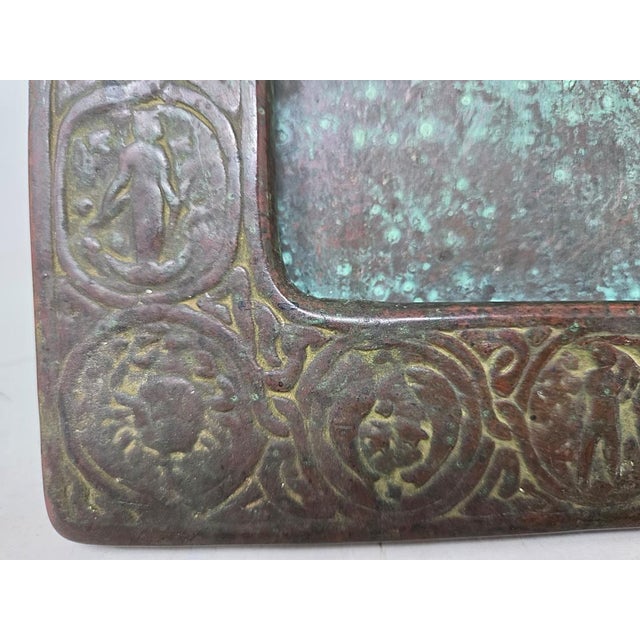 Art Deco Antique Tiffany Studios New York Bronze Zodiac Signs Picture Frame 8.5" X 7.25" For Sale - Image 3 of 15