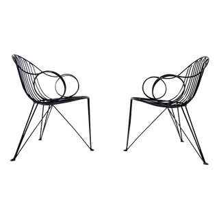 Vintage German Wire Chairs from Mauser Werke Waldeck, 1950s, Set of 2 For Sale