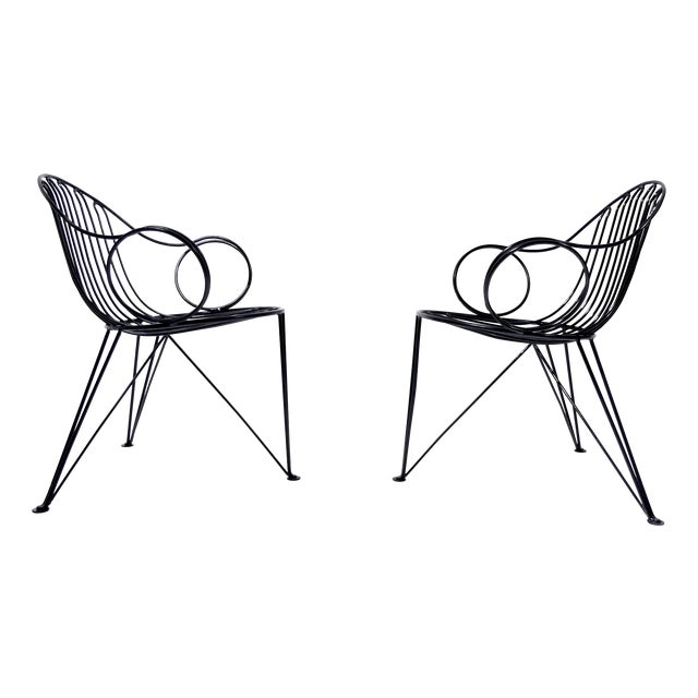 Vintage German Wire Chairs from Mauser Werke Waldeck, 1950s, Set of 2 For Sale