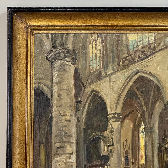 Mid 20th Century Antique Framed Oil Painting on Canvas Signed Rainbo For Sale - Image 5 of 12