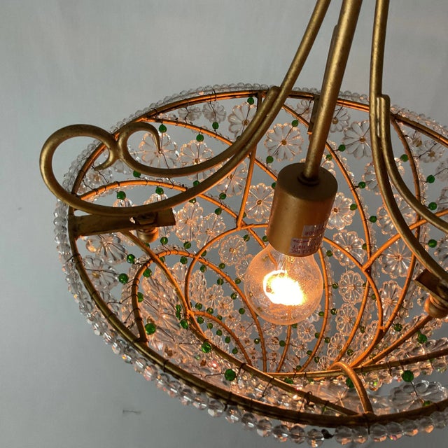 1980s Italian Glass Beaded Pendant Light For Sale In West Palm - Image 6 of 12