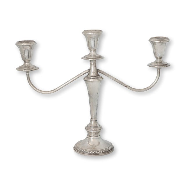 Traditional Sterling Silver Convertible Candelabra & Candlestick Set For Sale - Image 3 of 8