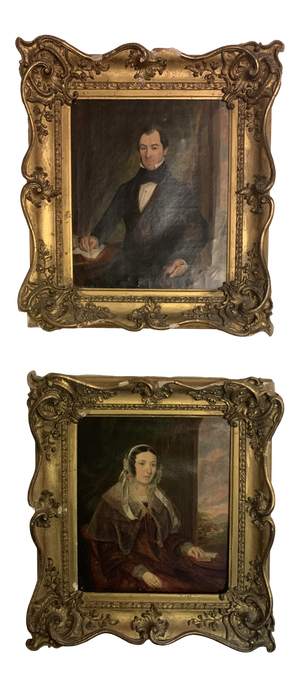 Early 19th Century English School Portraits on Canvas - a Pair