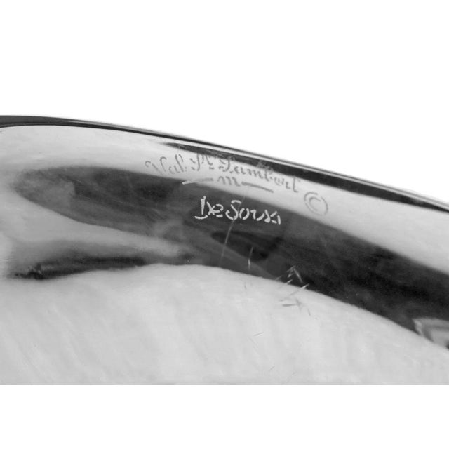 Val Saint-Lambert Val St. Lambert Crystal Napping Cat Figure Artist Signed De Sousa Large 7 Inch L For Sale - Image 4 of 4