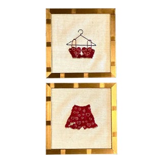 Vintage Original Needlepoint Swimsuit For Sale