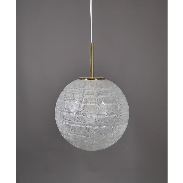 Ice Glass Ball Lamp by Doria Leuchten, 1970s For Sale - Image 17 of 17