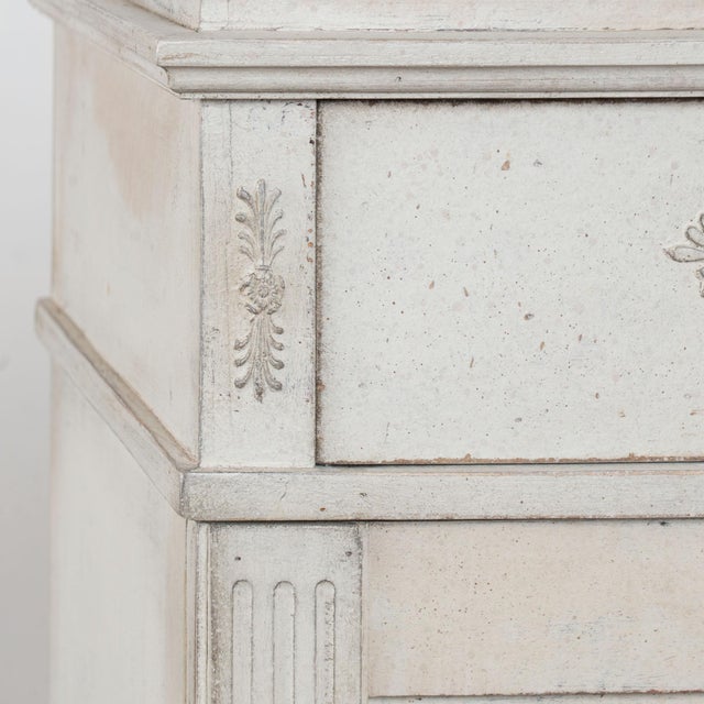 Pair 19th Century Swedish Gustavian White Painted Narrow Cabinets For Sale - Image 10 of 18