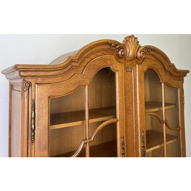 Vintage Louis XVI French Oak Display Cabinet For Sale - Image 3 of 13