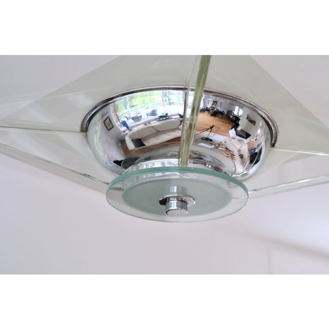 Art Deco Ceiling Lamp with Thick Glass Plate, 1930s For Sale - Image 11 of 12